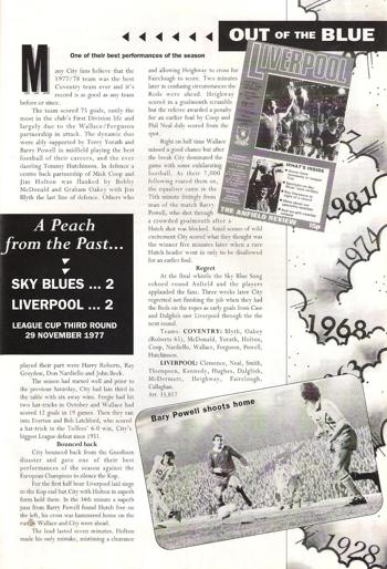 Match programme article