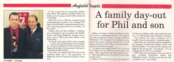 A family day out for Phil and son - Liverpool match programme in 1985