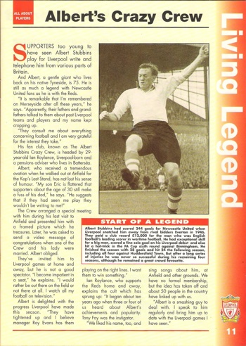 Albert's Crazy Crew - From the Liverpool match programme in 1994