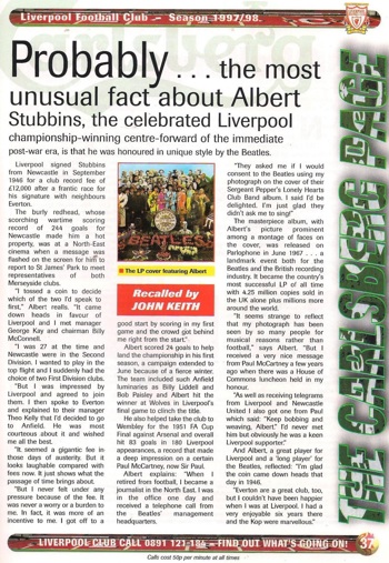 The Carlsbert page - Liverpool match programme