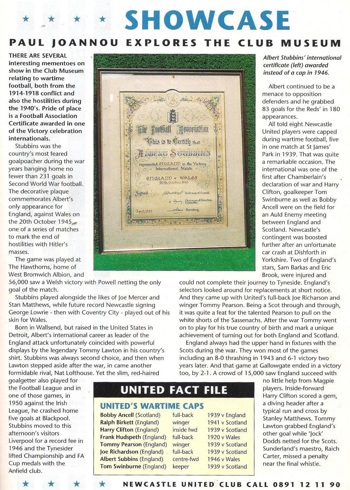 Stubbins' only international