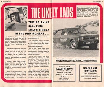 Emlyn Hughes keen on rally - LFC match programme September 1975