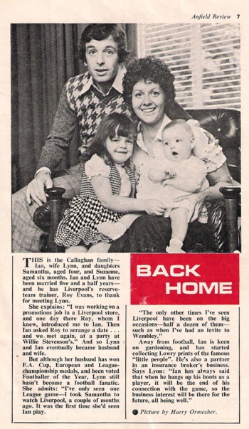 Back home with the Callaghans in 1975