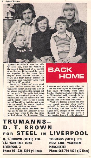 Back home - LFC match programme 1975