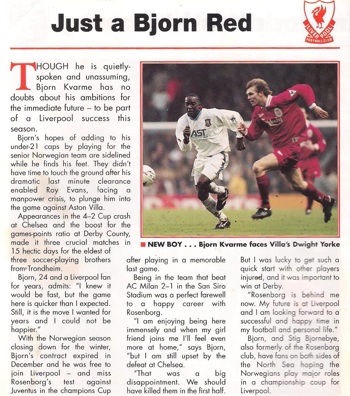 Just a Bjorn Red - Liverpool match programme