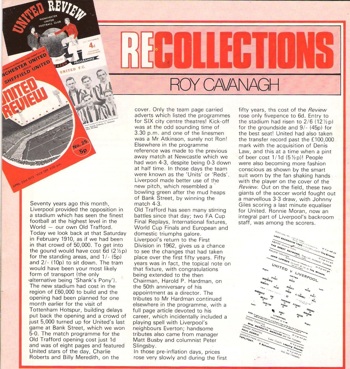 Recollections - feature in the United review