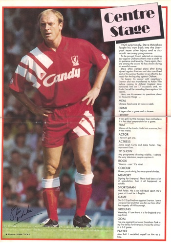 Steve McMahon takes centre stage