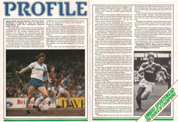 Everton's Steve McMahon in profile 1982