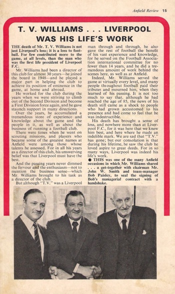 Liverpool was his life's work - the death of TV Williams