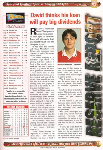 David thinks his Swindon loan will pay big dividends - 1997/98