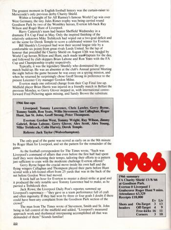 Match report in Fan club magazine