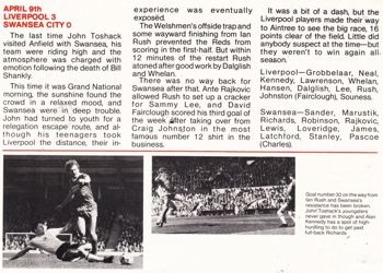 Match report in Fan club magazine