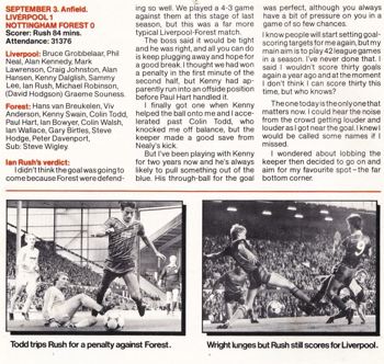 Ian Rush's view in fan club magazine