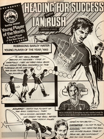 Heading for success - best young player of the year 1983