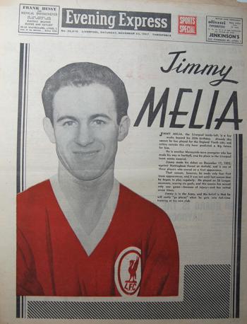Jimmy Melia on the back page of the Evening Express