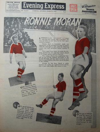 Profile of Moran on the cover of the Evening Express on 9 March 1957 