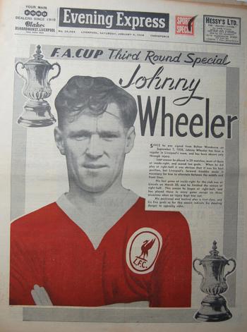 Johnny Wheeler on the cover of the Evening Express on 4 January 1958
