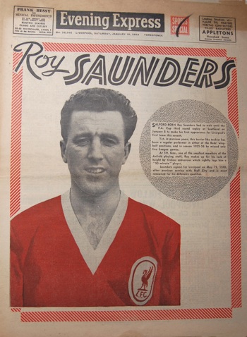 Saunders on the cover of the Evening Express on 18 January 1958