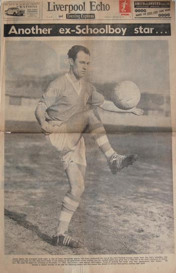 Profile of Jimmy Melia on the cover of the Liverpool Echo on 21 February 1959
