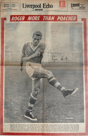 Roger Hunt on the cover of the Liverpool Echo on 23 September 1961