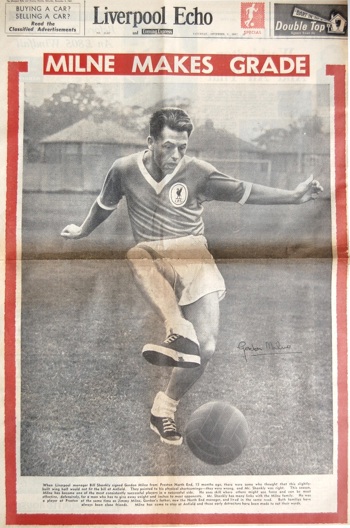 Gordon Milne on the cover of the Liverpool Echo