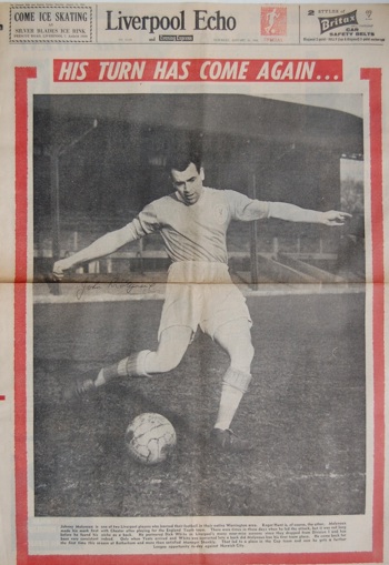 Molyneux on the front page of the Echo on 13 January 1962
