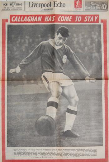 Ian Callaghan on the cover of the Liverpool Echo on 3 February 1962