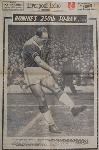 Celebration of Moran's 250th league game for Liverpool