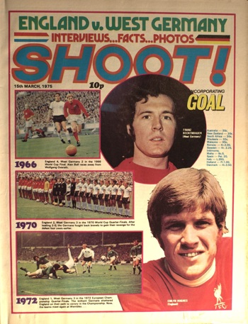 Emlyn Hughes on the cover of Shoot!