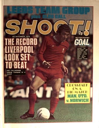 Callaghan on the cover of Shoot! on 8 November 1975