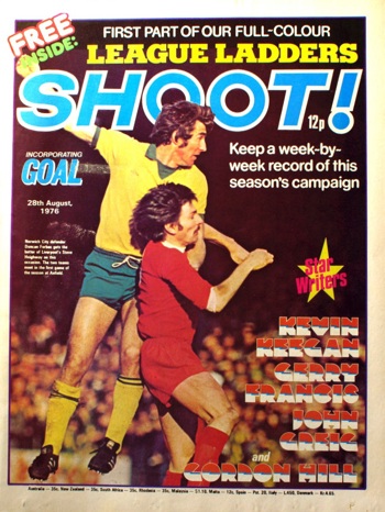 Steve Heighway on the cover of Shoot! 28 August 1976