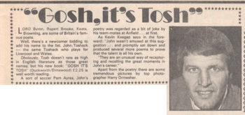 Gosh it's Tosh released - 22 January 1977