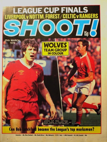 Emlyn Hughes on the cover of Shoot!