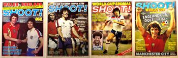 Kevin Keegan on the cover of Shoot! in England gear