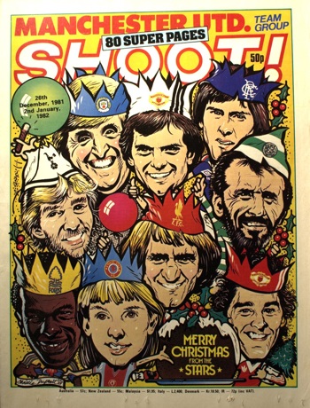Merry Christmas from the stars on the cover of Shoot! 1981