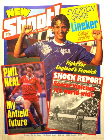 Phil Neal on the cover of Shoot! 13 July 1985