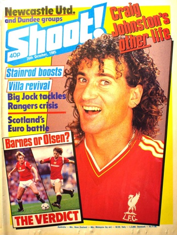 Craig Johnston on the cover of Shoot! 26 October 1985