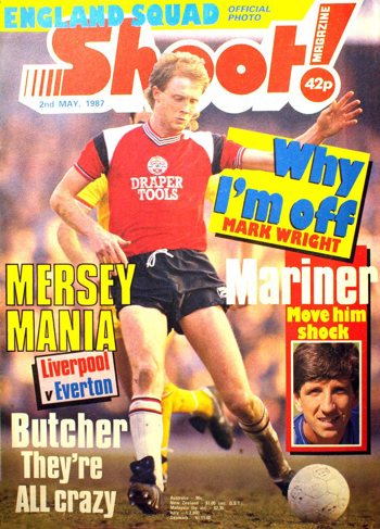 Southampton's Mark Wright on the cover of Shoot! 2 May 1987