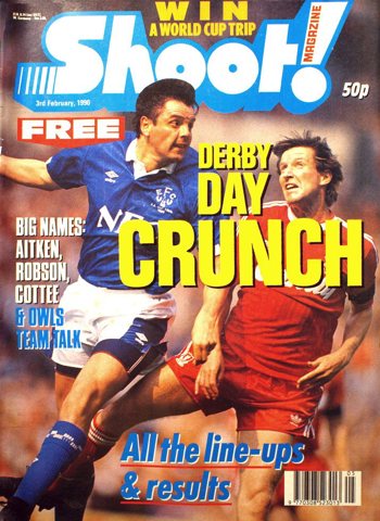 Ronnie Whelan on the cover of Shoot! 3 February 1990