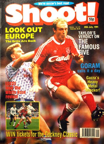 Steve McMahon on the cover of Shoot! 20 July 1991