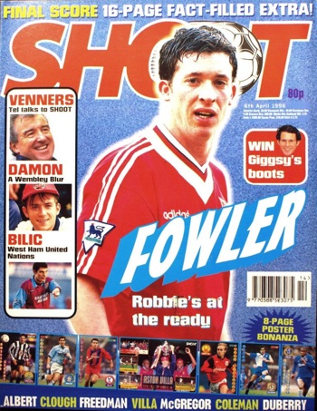 Robbie Fowler on the cover of Shoot!