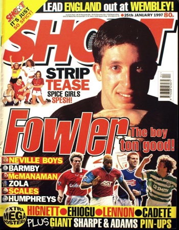 Robbie Fowler on the cover of Shoot!