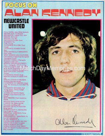 Focus on Newcastle United's Alan Kennedy