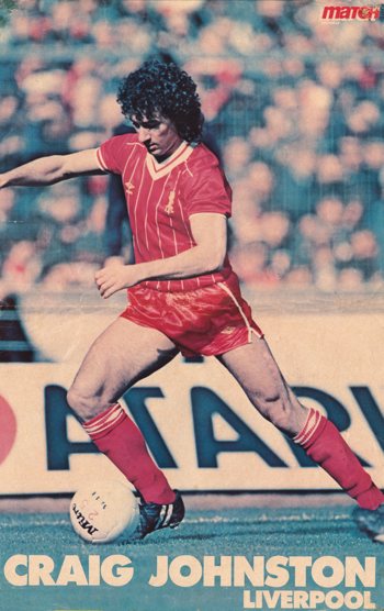 A big poster of Johnston from Match 1983