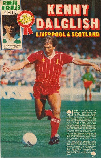 A big poster of Dalglish from Shoot 1983