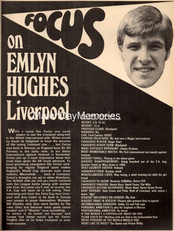 Focus on Emlyn Hughes from December 1969