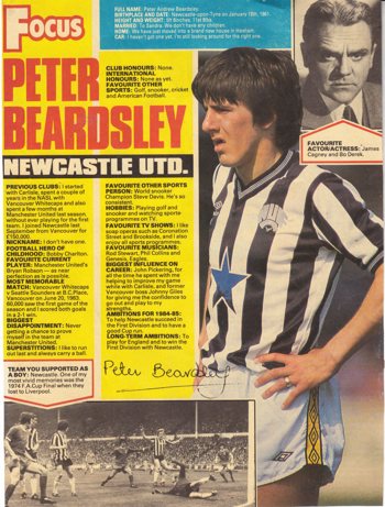 Shoot! Focus on Peter Beardsley at Newcastle