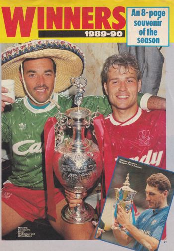 Grobbelaar and Hysén celebrating the 1990 title