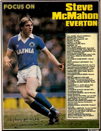 Shoot! focus on Everton's McMahon - 1981