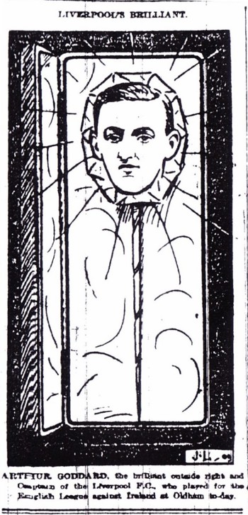 Sketch of Arthur Goddard from the Liverpool Echo